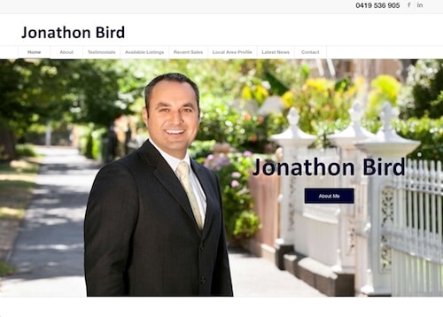 jonathon bird personal real estate agent website